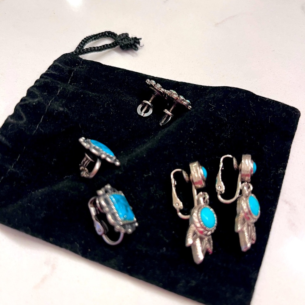 3 pairs of Turquoise earrings